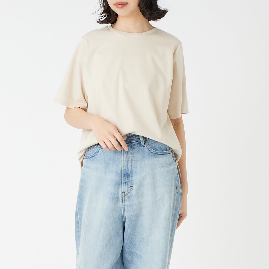 033 ﾍﾞｰｼﾞｭ&&モデル身長：162cm 着用サイズ：F&&