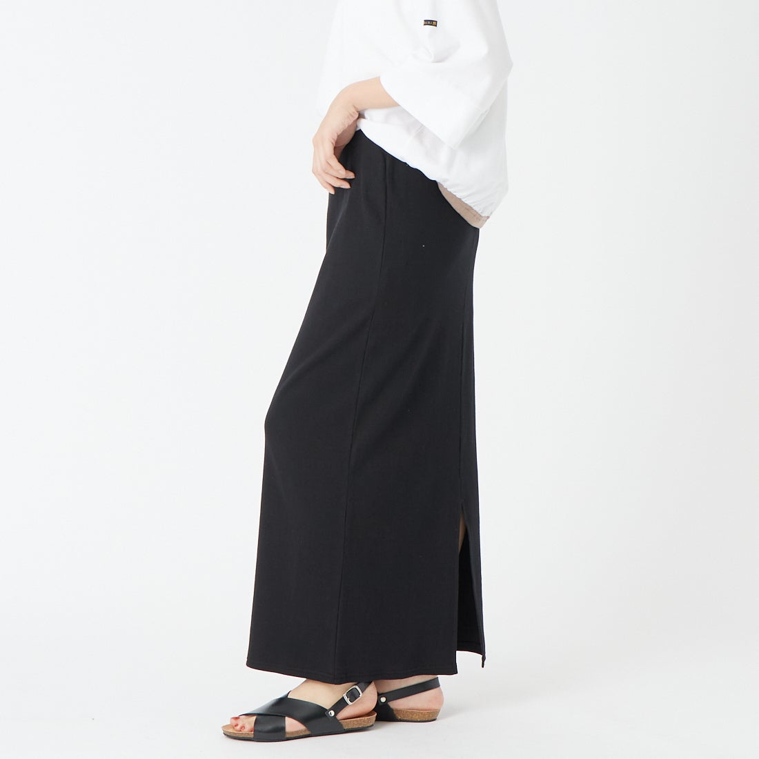 USINE [ユジーヌ] リブタイトスカート [IN5-SK-6] ﾌﾞﾗｯｸ &&モデル身長：162cm 着用サイズ：36&&