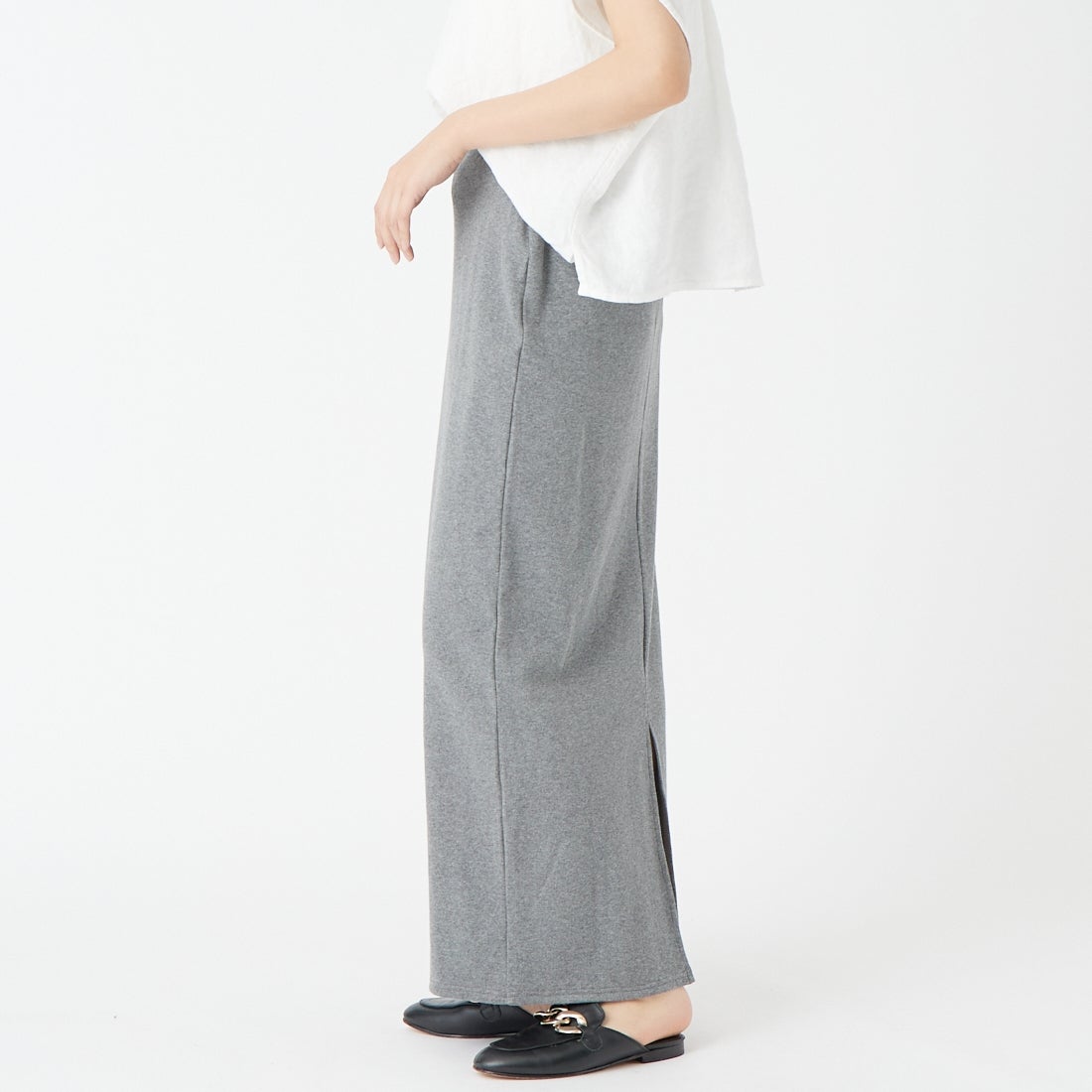USINE [ユジーヌ] リブタイトスカート [IN5-SK-6] ｸﾞﾚｰ &&モデル身長：162cm 着用サイズ：36&&
