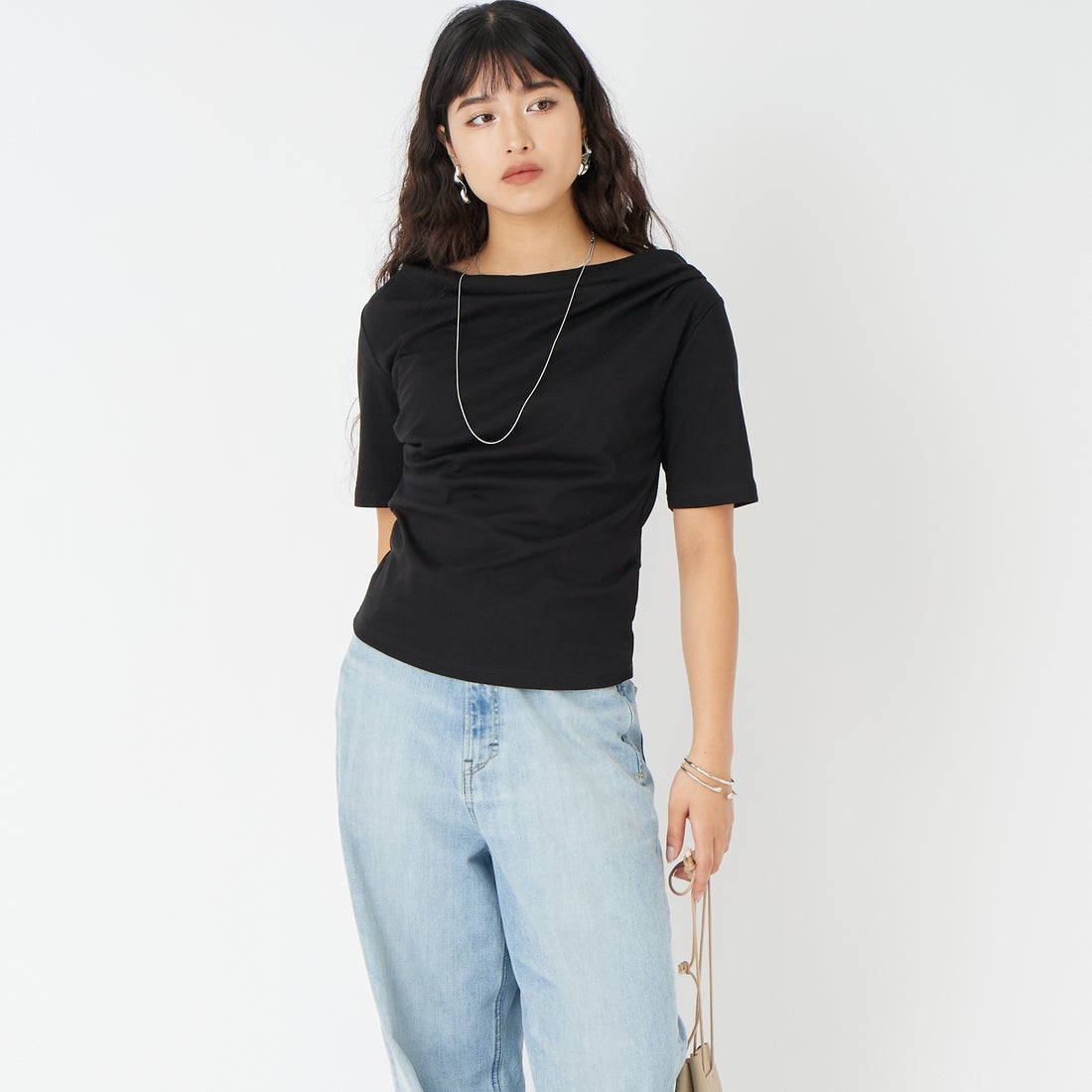 ﾌﾞﾗｯｸ&&モデル身長：162cm 着用サイズ：F&&