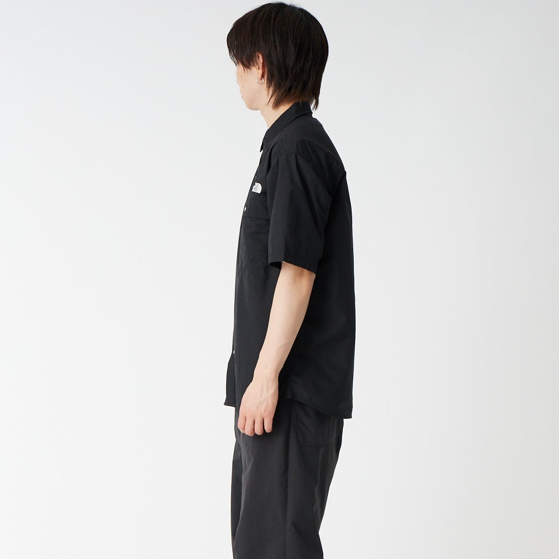 THE NORTH FACE [ザ ノースフェイス] ショートスリーブヌプシシャツ [NR22650] K &&モデル身長：177cm 着用サイズ：M&&