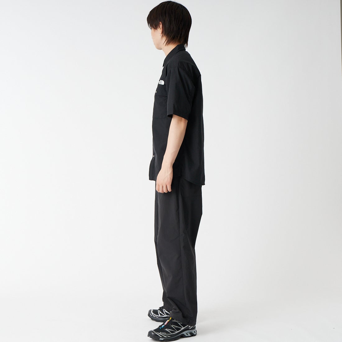 THE NORTH FACE [ザ ノースフェイス] ショートスリーブヌプシシャツ [NR22650] K &&モデル身長：177cm 着用サイズ：M&&