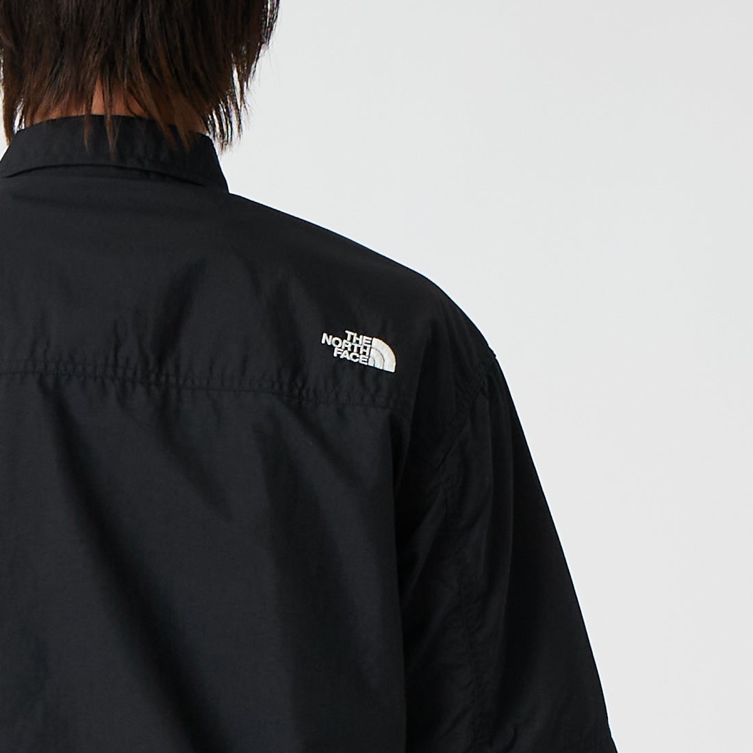THE NORTH FACE [ザ ノースフェイス] ショートスリーブヌプシシャツ [NR22650] K &&モデル身長：177cm 着用サイズ：M&&