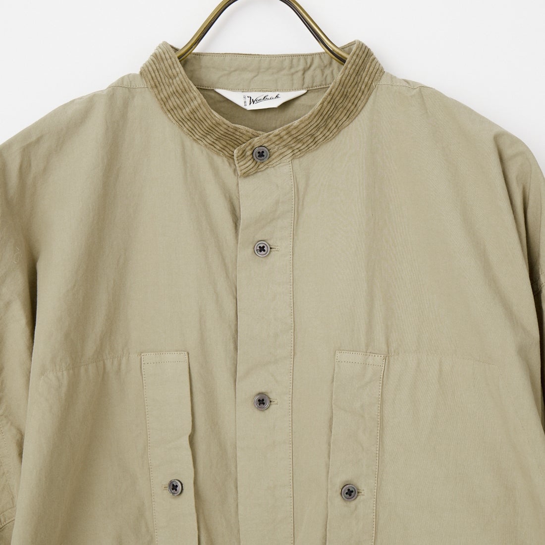 WOOLRICH [ウールリッチ] オーガニックコットン スタンドカラーシャツ [WJSI2006] BE BEIGE