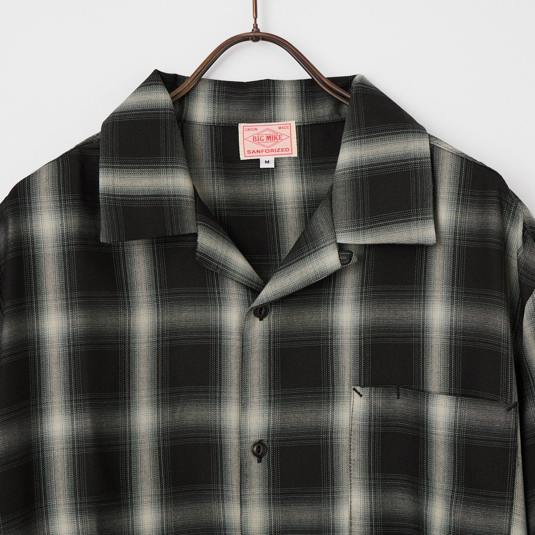 BIG MIKE [ビッグマイク] 別注 オンブレチェックシャツ [102625530-JF] BLK/WHT