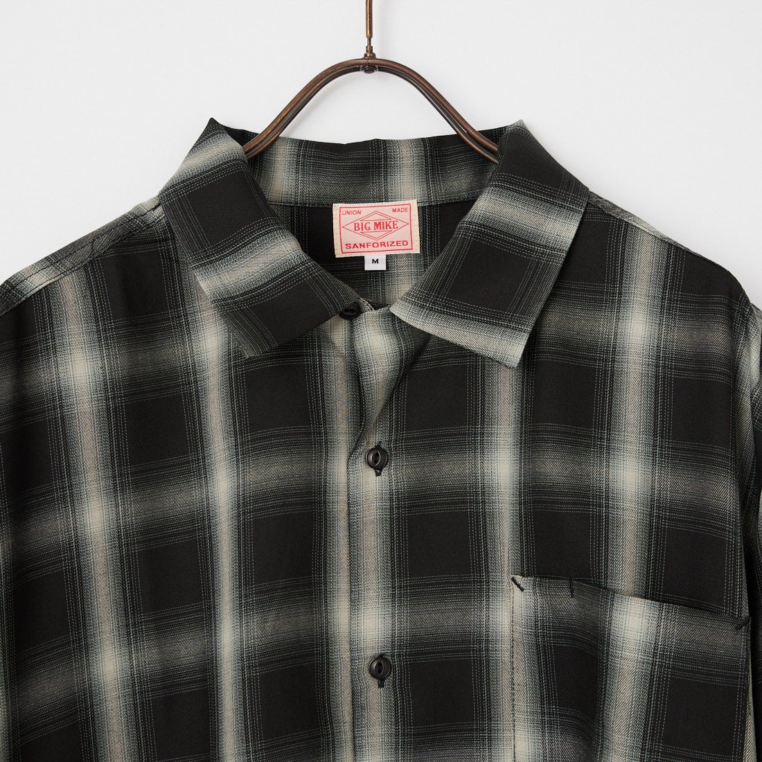 BIG MIKE [ビッグマイク] 別注 オンブレチェックシャツ [102625530-JF] BLK/WHT