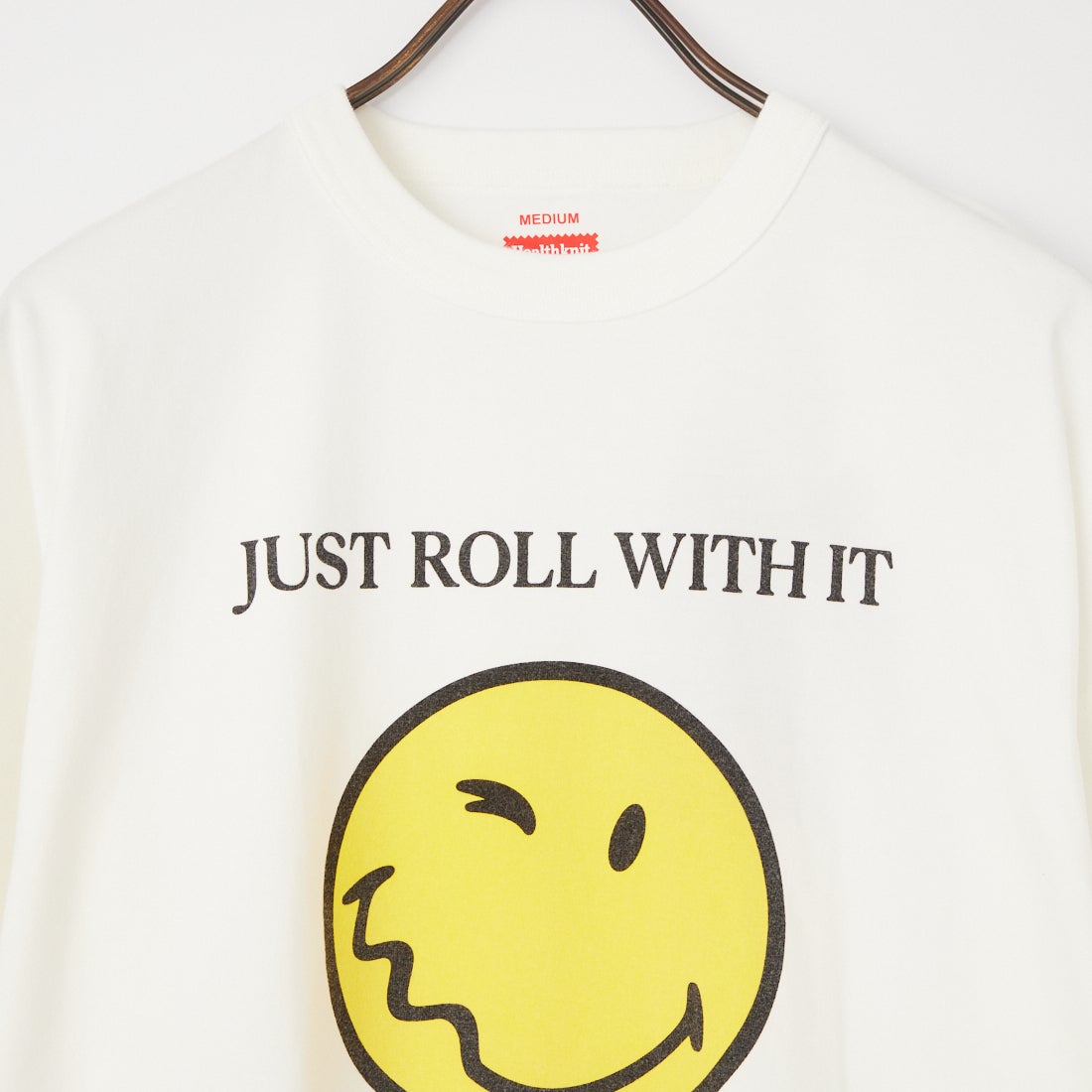 Health knit [ヘルスニット] ショートスリーブ スマイリープリントTシャツ [HR26S-M205] 01 WHITE