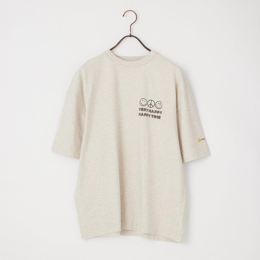 Health knit [ヘルスニット] ショートスリーブ スマイリープリントTシャツ [HR26S-M206] 78 OATMEAL