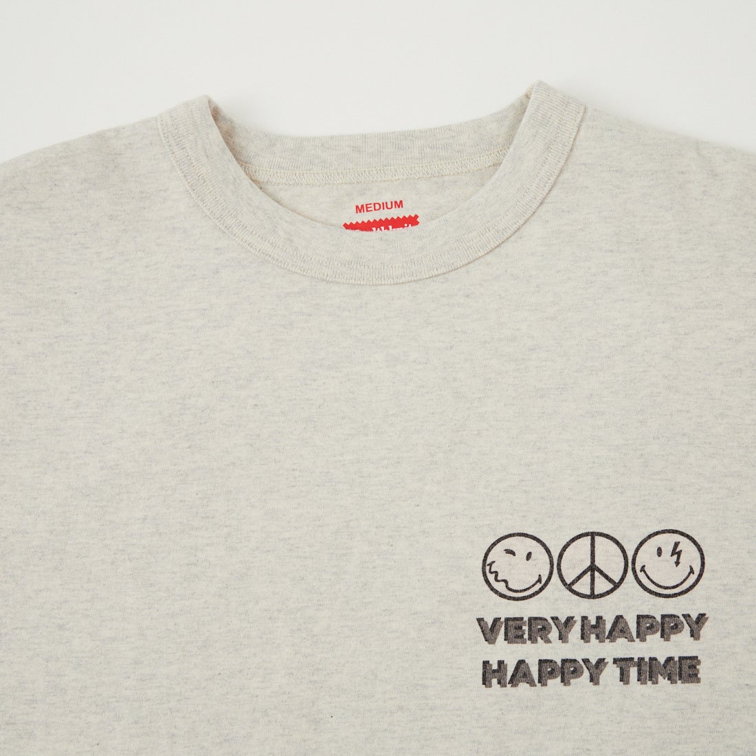 Health knit [ヘルスニット] ショートスリーブ スマイリープリントTシャツ [HR26S-M206] 78 OATMEAL