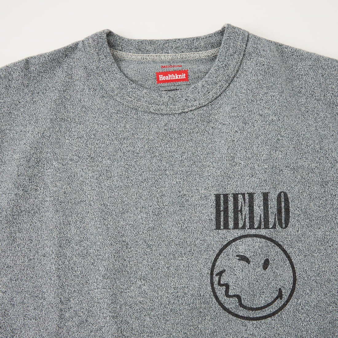 Health knit [ヘルスニット] ショートスリーブ スマイリープリントTシャツ [HR26S-M207] 80 H.GRAY