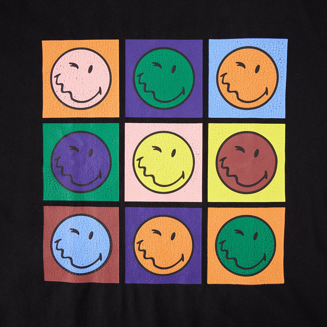 Health knit [ヘルスニット] ショートスリーブ スマイリープリントTシャツ [HR26S-M209] 09 BLACK