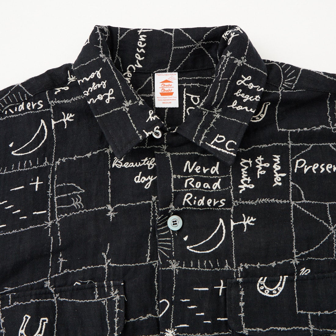 ChahChah [チャーチャー] 手書き風ジャガードシャツ [CC-26SS-SH02] BLACK