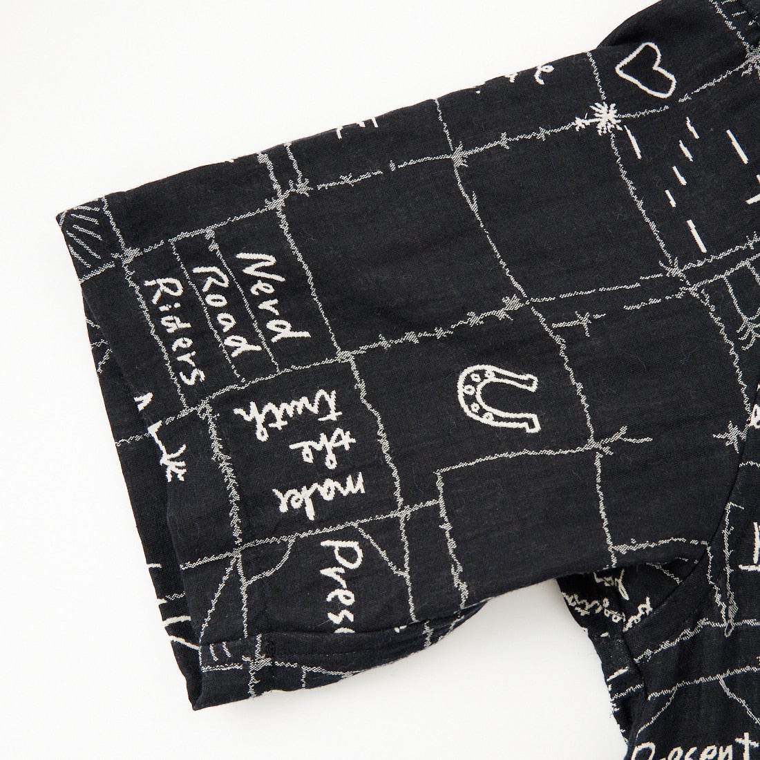 ChahChah [チャーチャー] 手書き風ジャガードシャツ [CC-26SS-SH02] BLACK