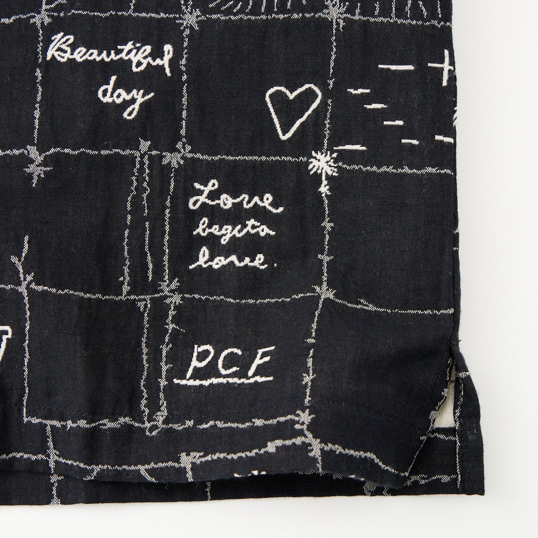 ChahChah [チャーチャー] 手書き風ジャガードシャツ [CC-26SS-SH02] BLACK