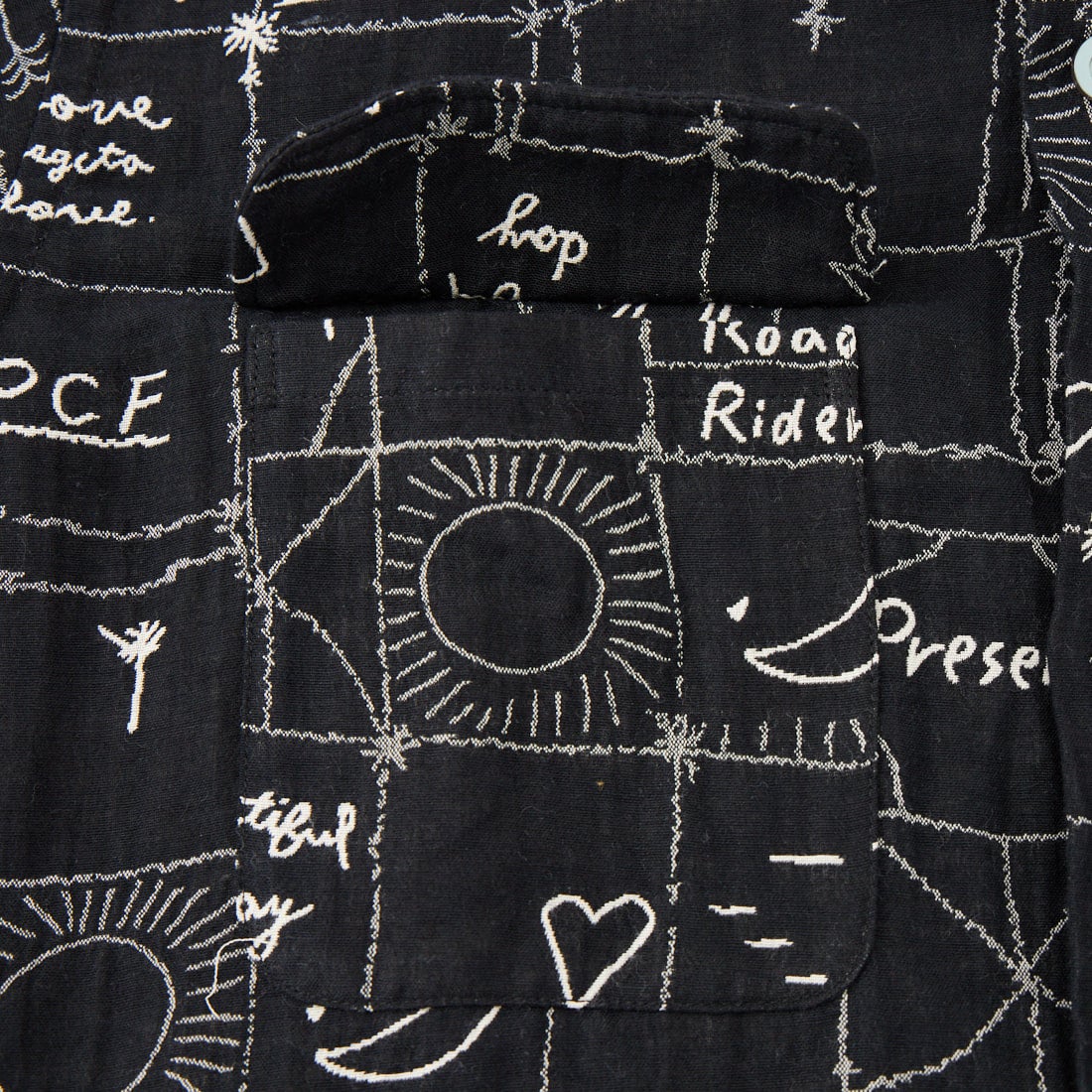 ChahChah [チャーチャー] 手書き風ジャガードシャツ [CC-26SS-SH02] BLACK