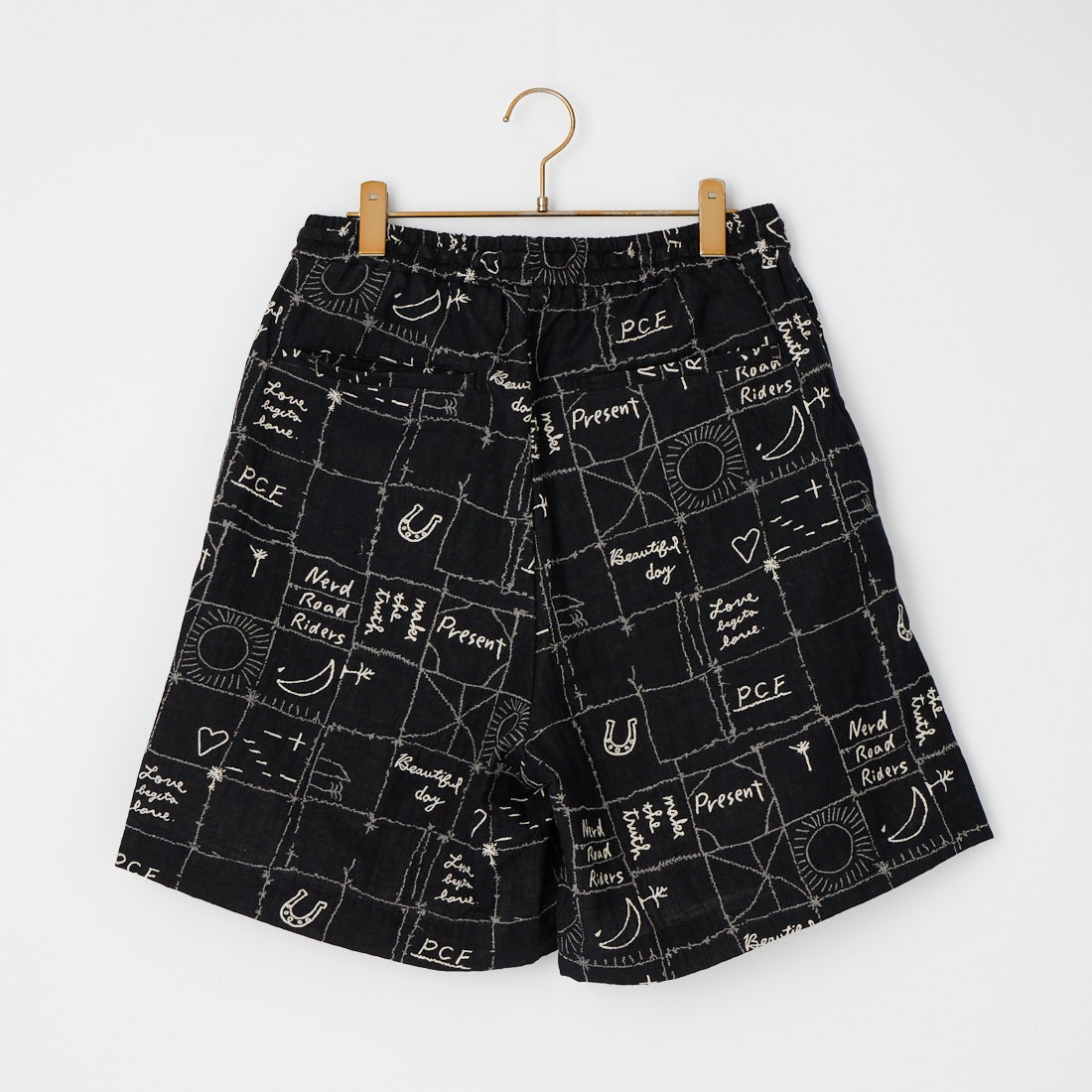 ChahChah [チャーチャー] 手書き風ジャガードショーツ [CC-26SS-JPT01] BLACK