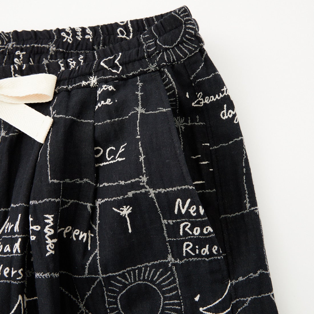 ChahChah [チャーチャー] 手書き風ジャガードショーツ [CC-26SS-JPT01] BLACK