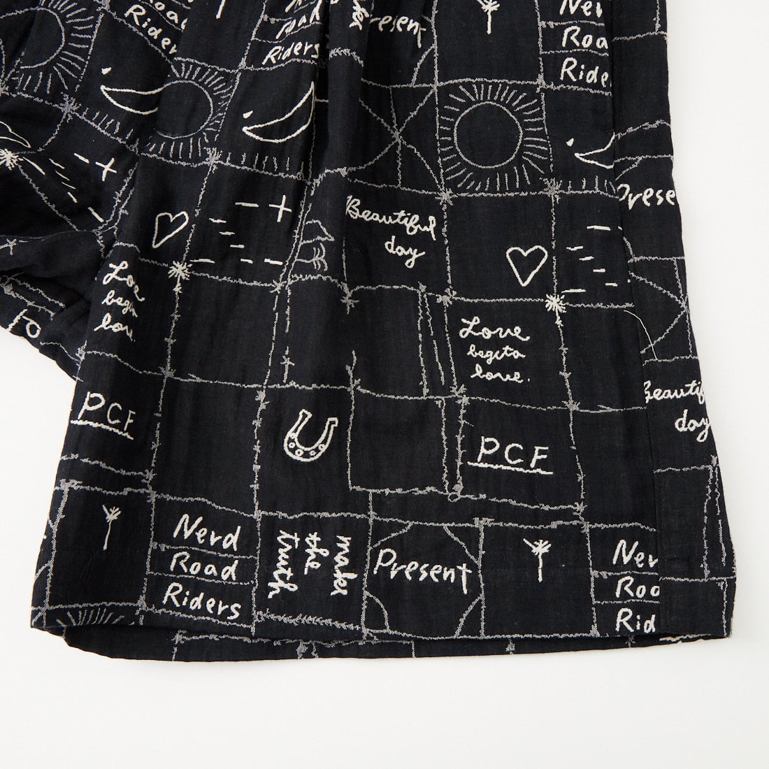 ChahChah [チャーチャー] 手書き風ジャガードショーツ [CC-26SS-JPT01] BLACK