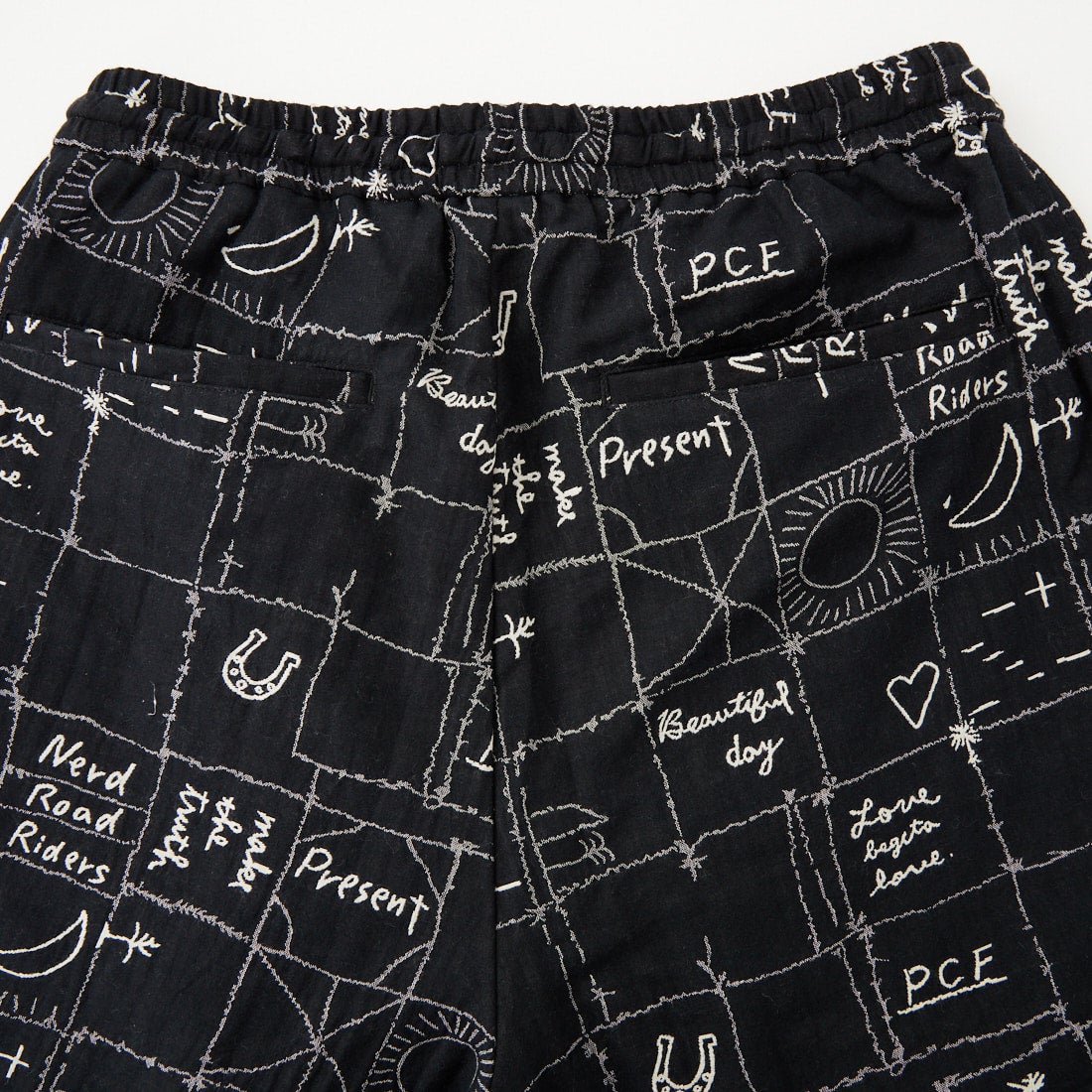 ChahChah [チャーチャー] 手書き風ジャガードショーツ [CC-26SS-JPT01] BLACK