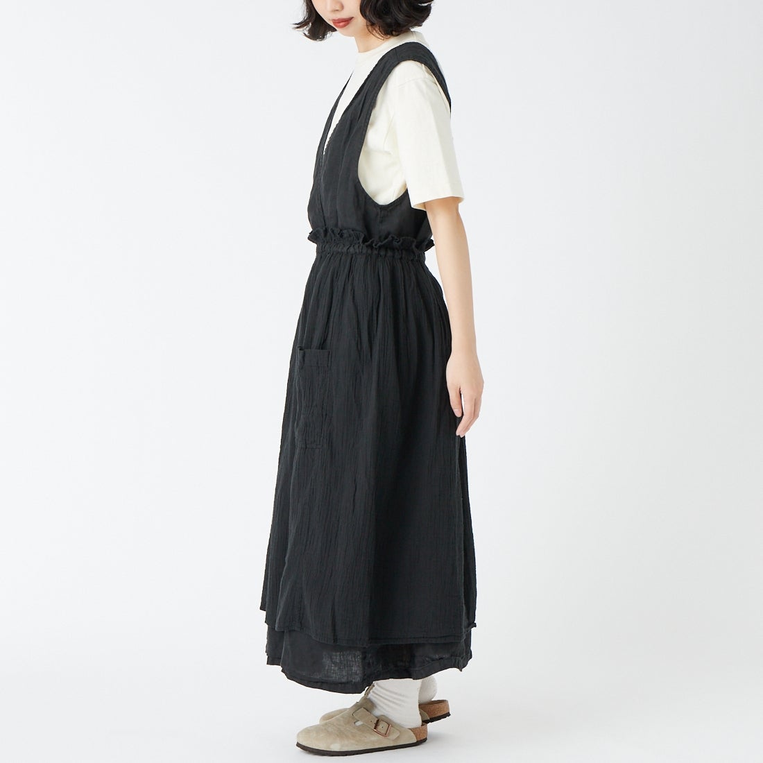 tumugu: [ツムグ] マルチWAYジャンスカ [TB26132] 99 BLACK &&モデル身長：162cm 着用サイズ：F&&