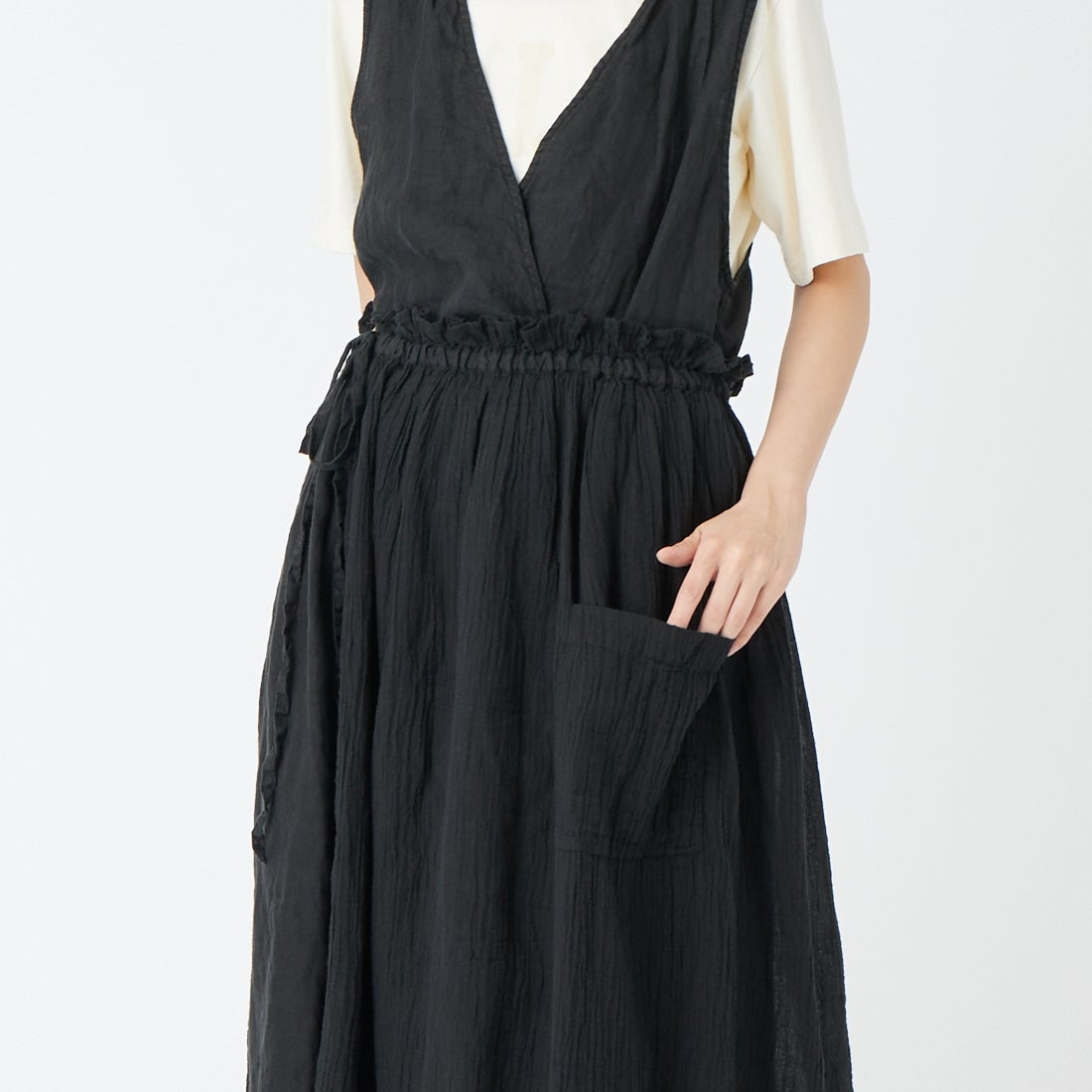 tumugu: [ツムグ] マルチWAYジャンスカ [TB26132] 99 BLACK &&モデル身長：162cm 着用サイズ：F&&