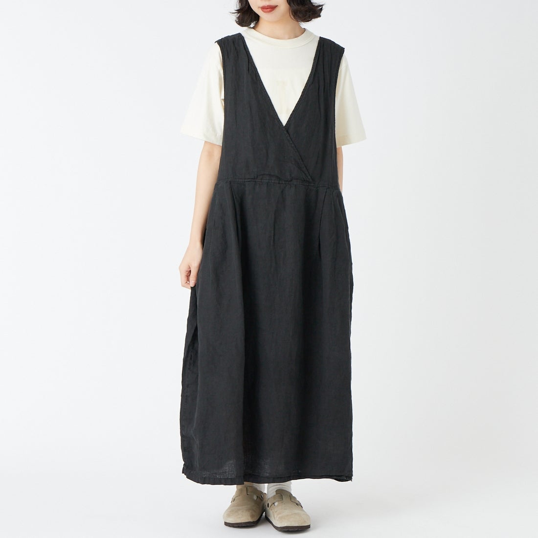 tumugu: [ツムグ] マルチWAYジャンスカ [TB26132] 99 BLACK &&モデル身長：162cm 着用サイズ：F&&