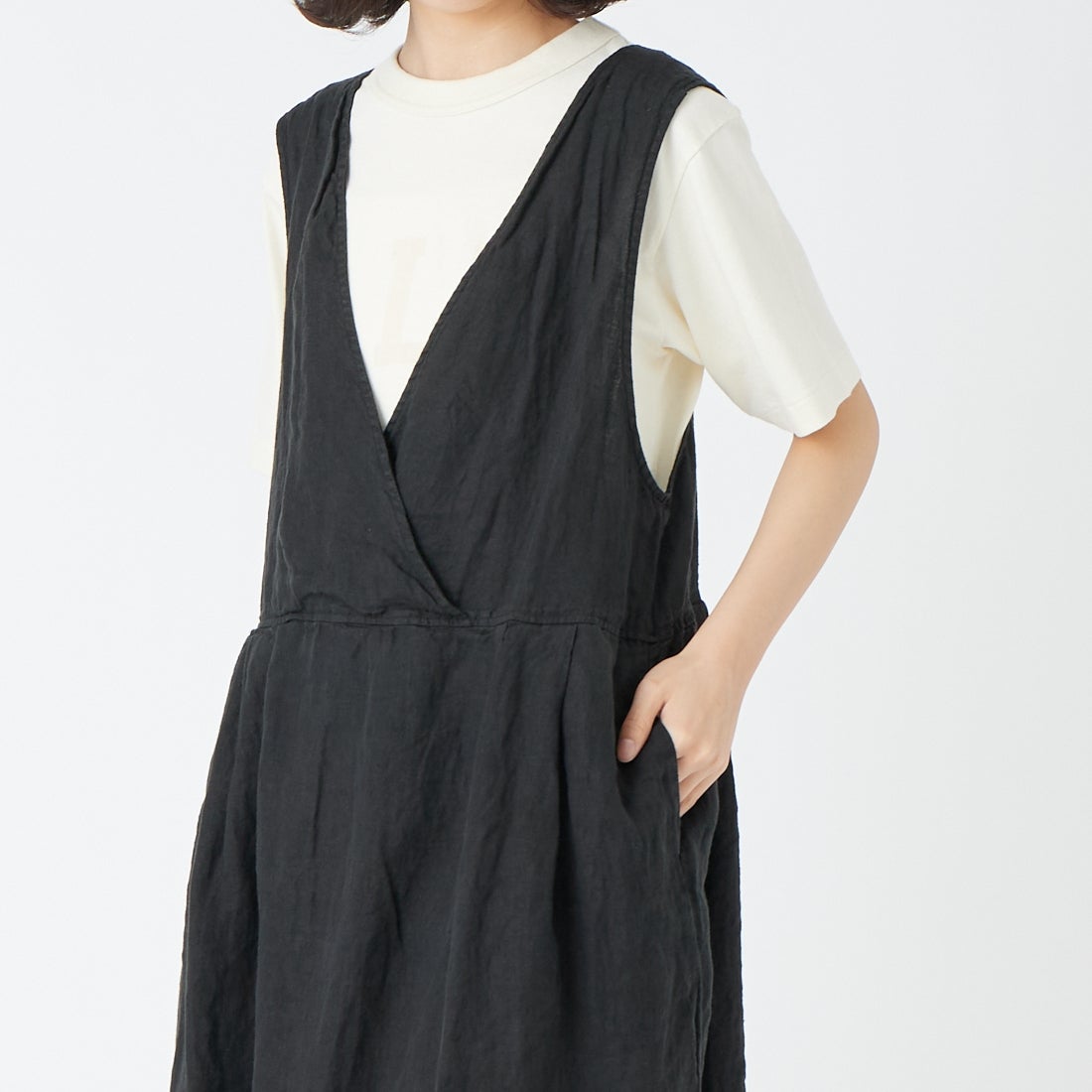tumugu: [ツムグ] マルチWAYジャンスカ [TB26132] 99 BLACK &&モデル身長：162cm 着用サイズ：F&&