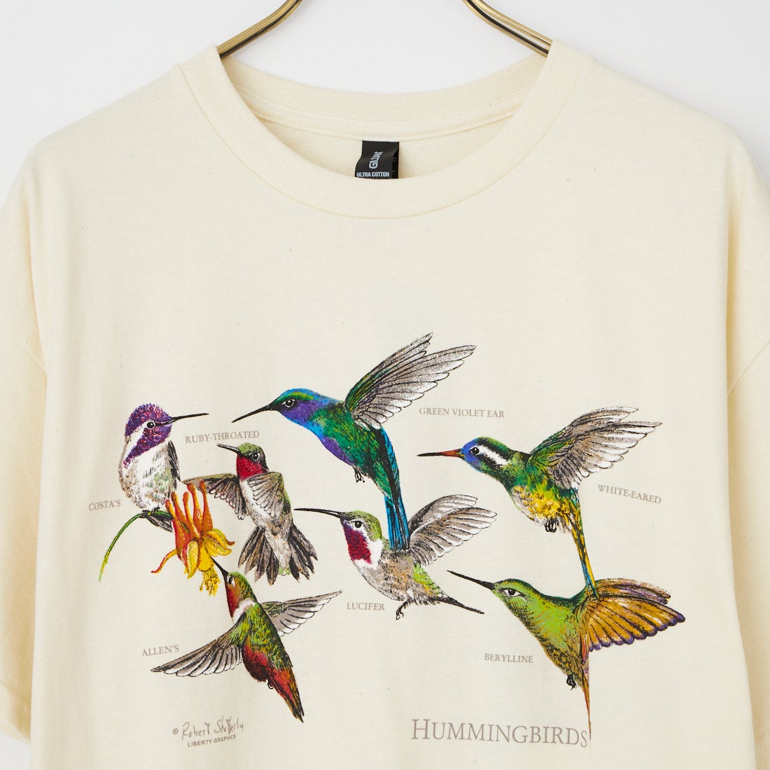 LIBERTY GRAPHICS [リバティーグラフィックス] ハミングバードプリントTシャツ [HUMMINGBIRDS] NATURAL