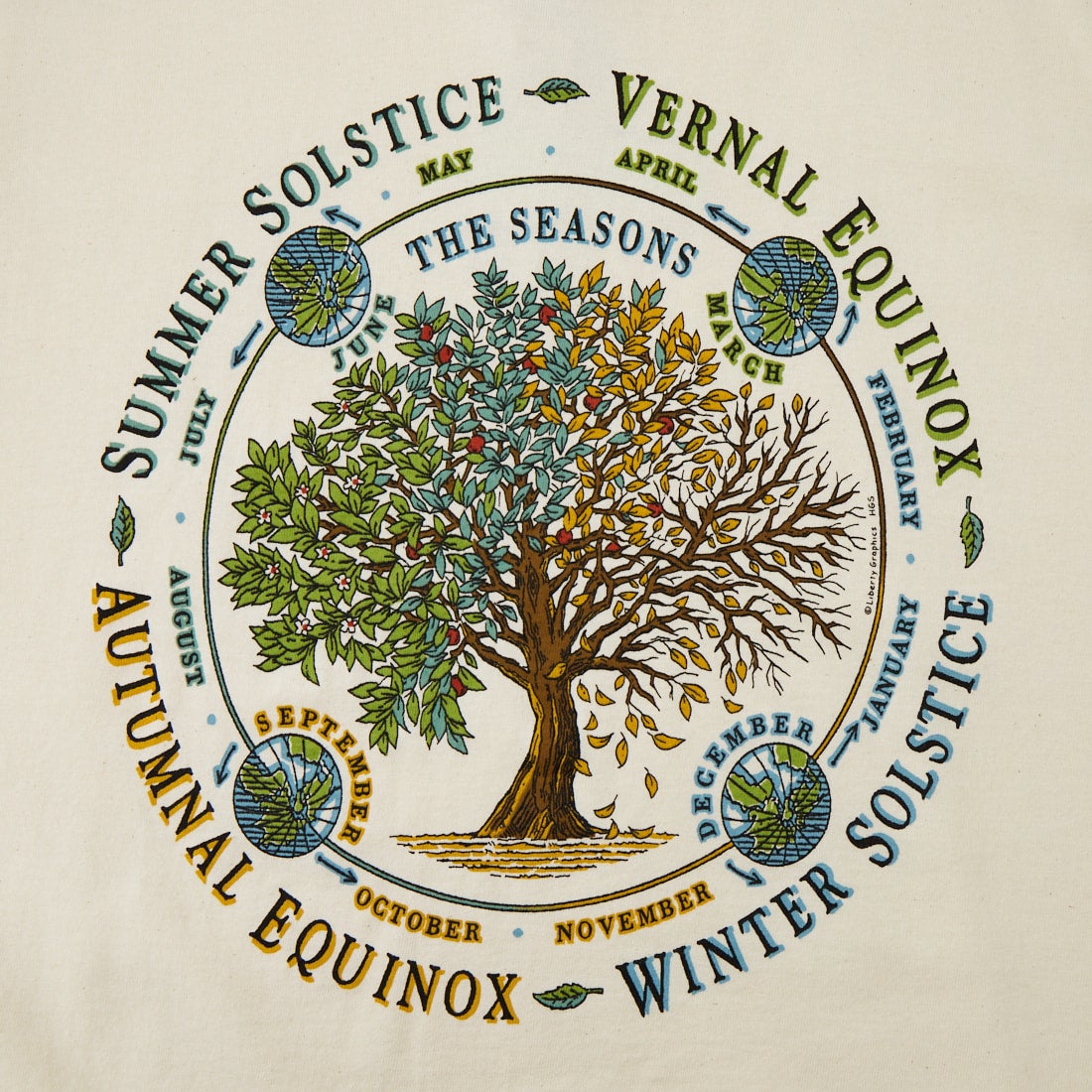 LIBERTY GRAPHICS [リバティーグラフィックス] ザ シーズンズプリントTシャツ [THE-SEASONS] NATURAL