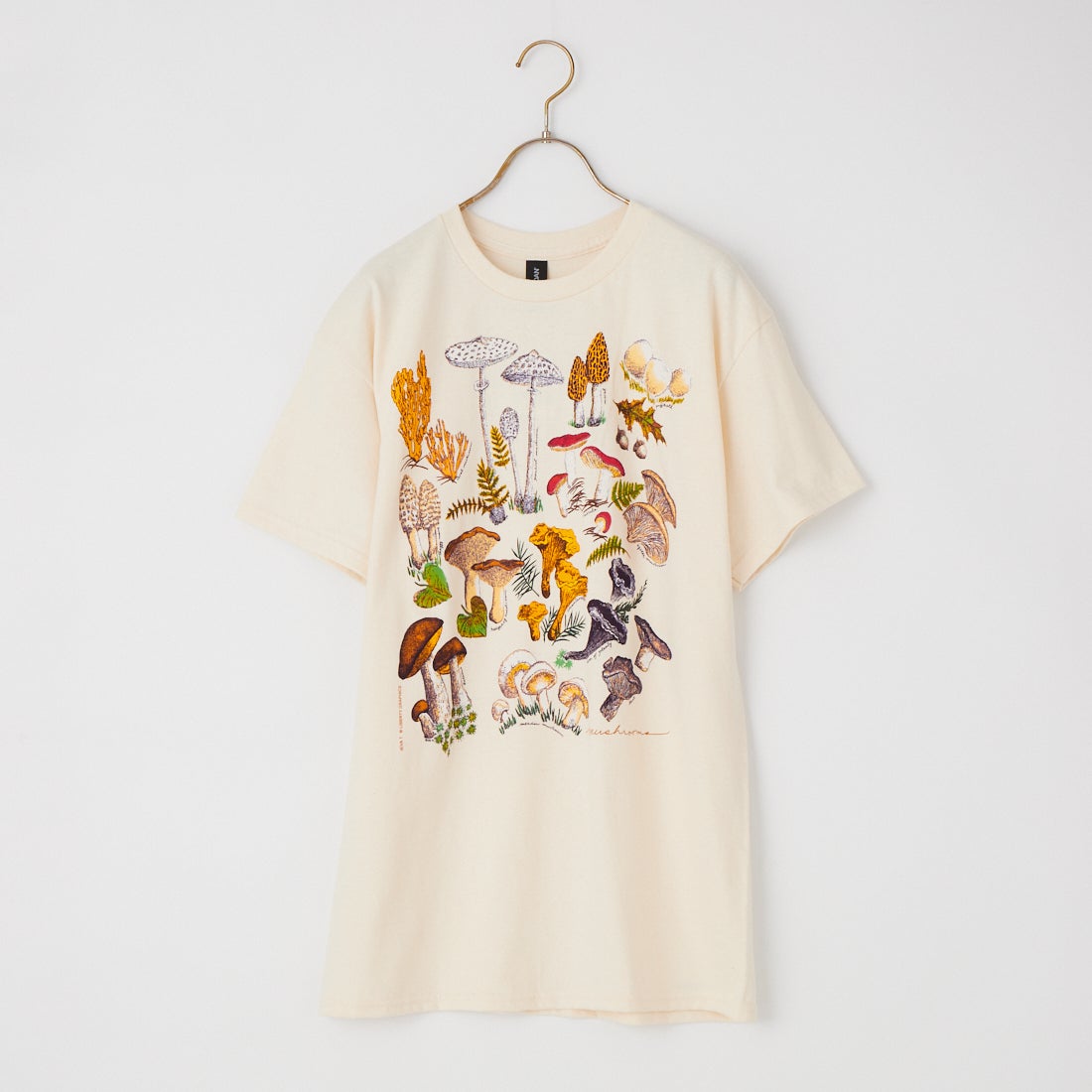 LIBERTY GRAPHICS [リバティーグラフィックス] マッシュルームプリントTシャツ [MUSHROOMS] NATURAL