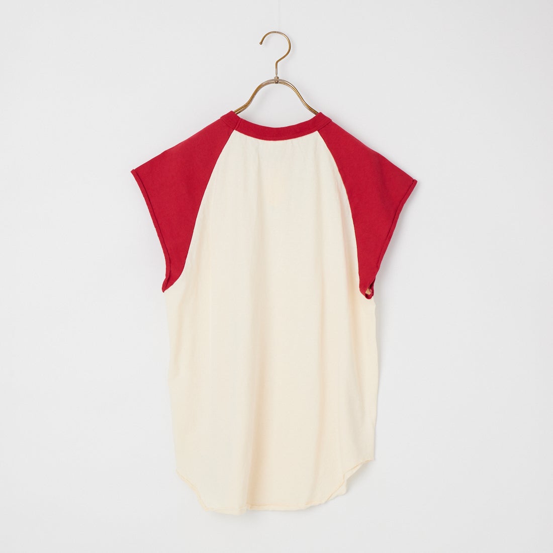 WALLA WALLA SPORT [ワラワラスポーツ] フレンチスリーブ ベースボールTシャツ [FRENCH-SLEEVE-BB-TOP] IVR/RED