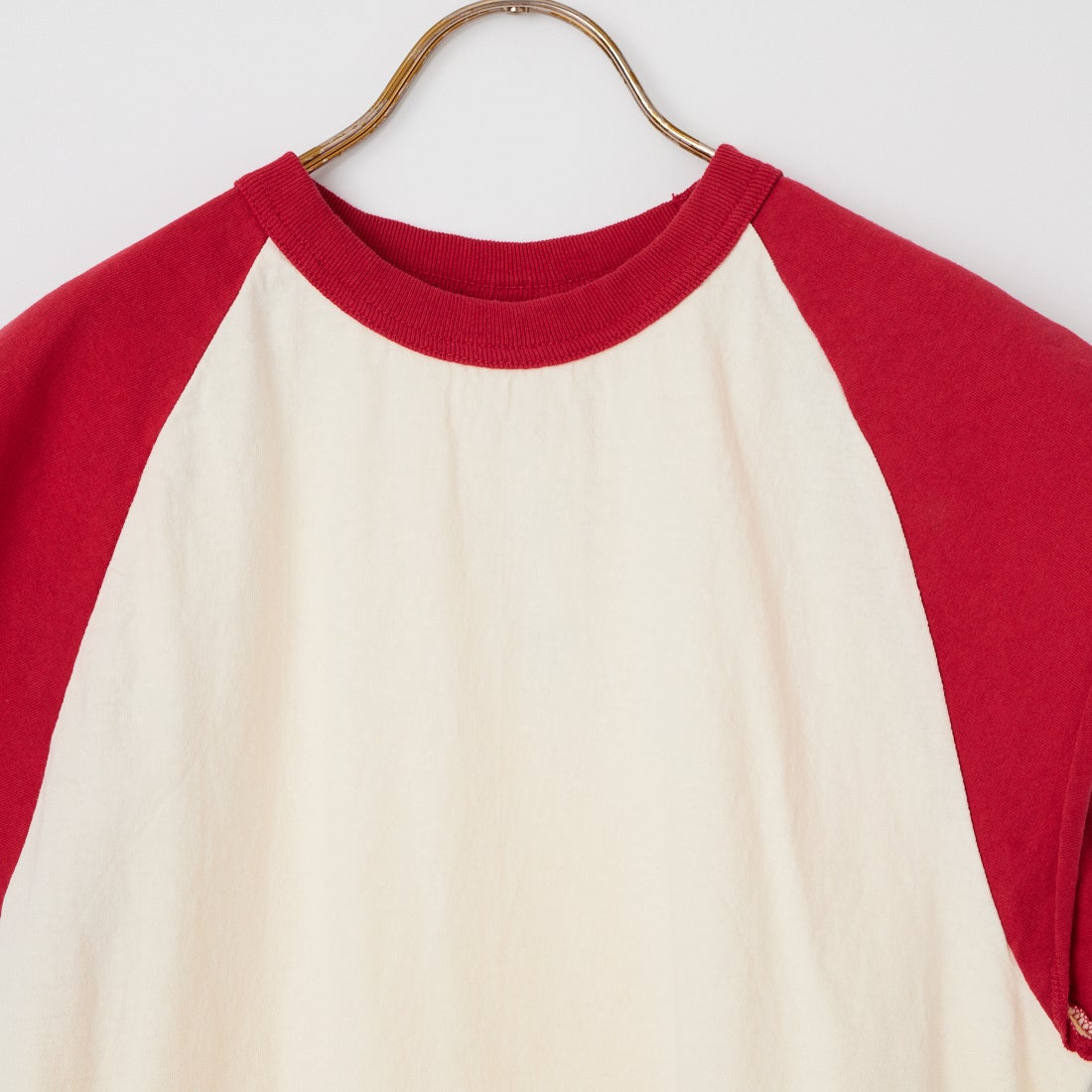 WALLA WALLA SPORT [ワラワラスポーツ] フレンチスリーブ ベースボールTシャツ [FRENCH-SLEEVE-BB-TOP] IVR/RED