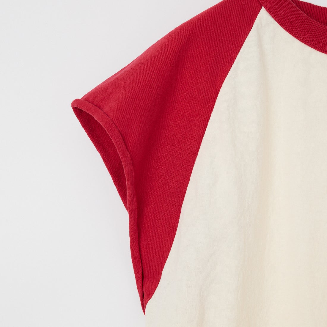 WALLA WALLA SPORT [ワラワラスポーツ] フレンチスリーブ ベースボールTシャツ [FRENCH-SLEEVE-BB-TOP] IVR/RED