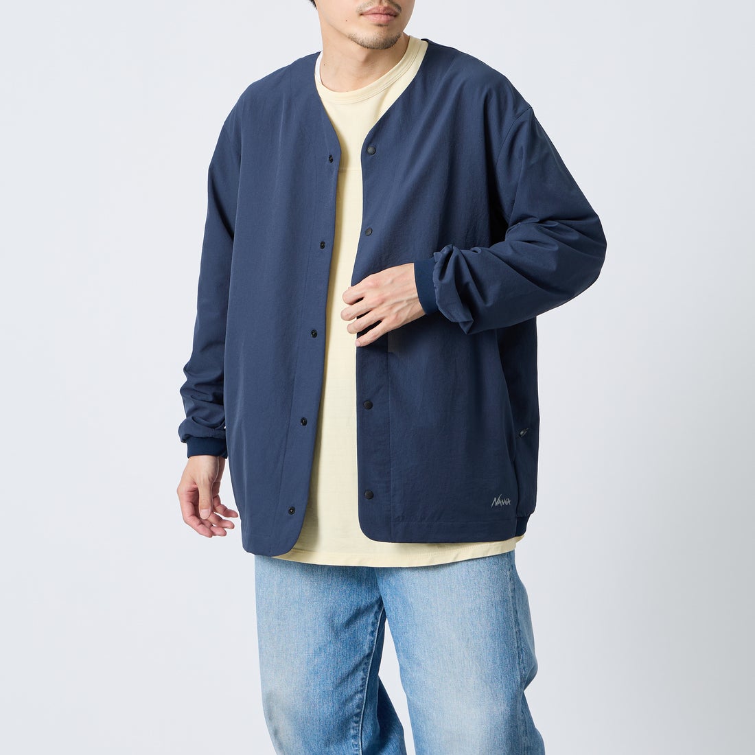 NANGA [ナンガ] ドットエア(R) コンフィーカーディガン [N2500-1T302A] NVY &&モデル身長：168cm 着用サイズ：M&&