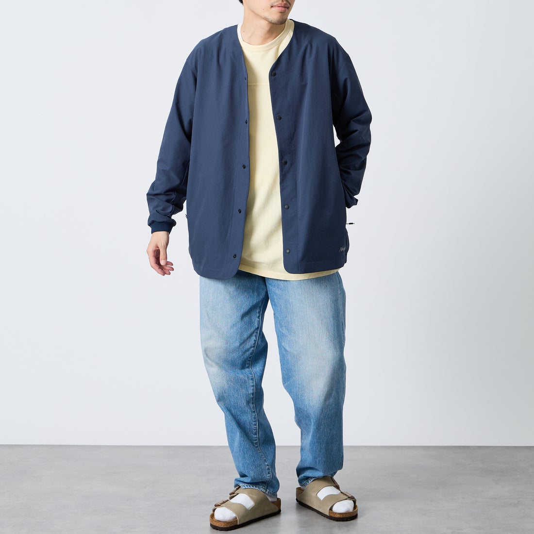 NANGA [ナンガ] ドットエア(R) コンフィーカーディガン [N2500-1T302A] NVY &&モデル身長：168cm 着用サイズ：M&&
