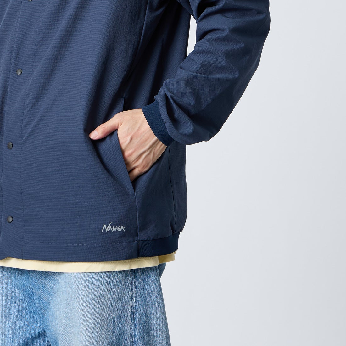 NANGA [ナンガ] ドットエア(R) コンフィーカーディガン [N2500-1T302A] NVY &&モデル身長：168cm 着用サイズ：M&&