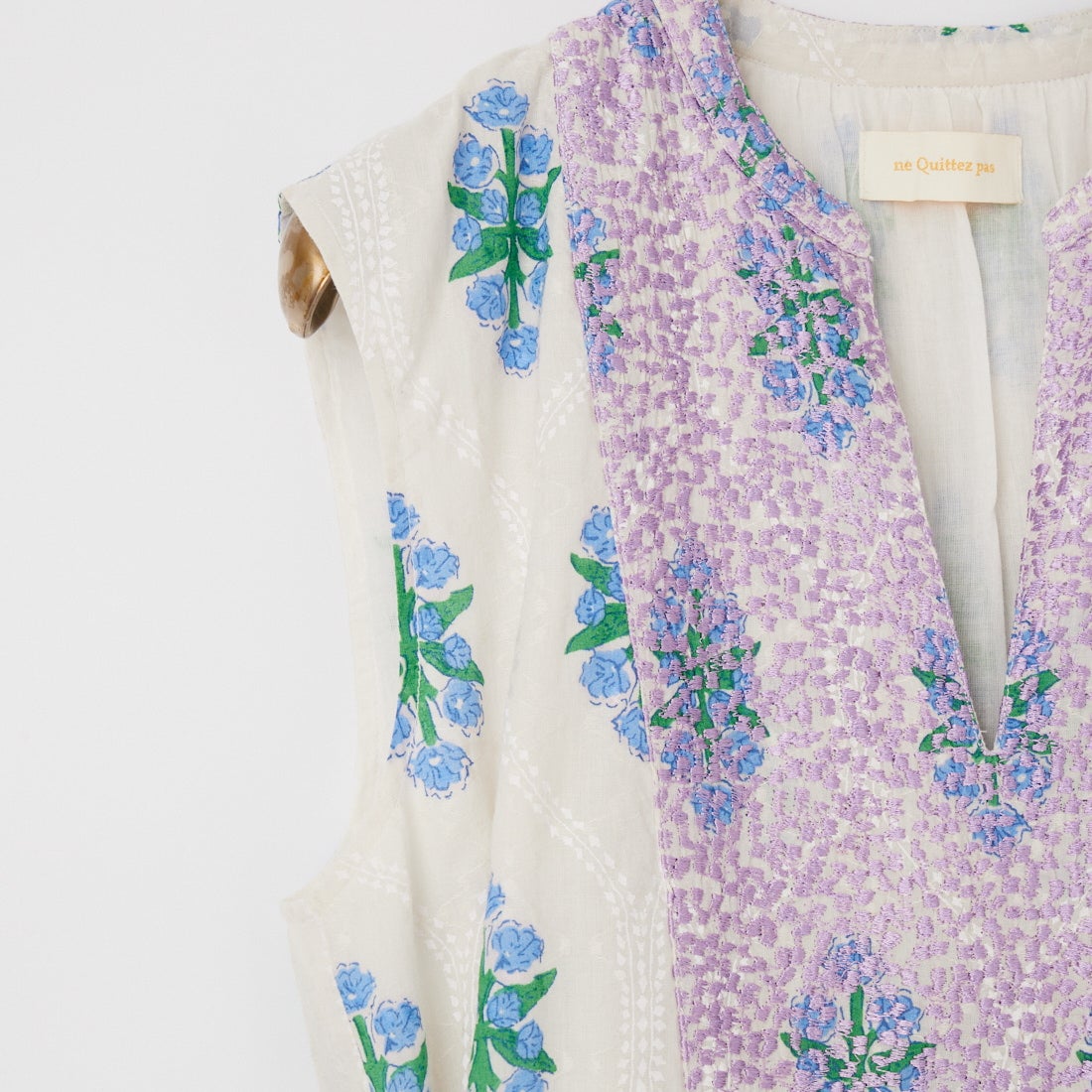 ne Quittez pas [ヌキテパ] コットンジャガードノースリーブドレス [010561WA3] 01 WHITE