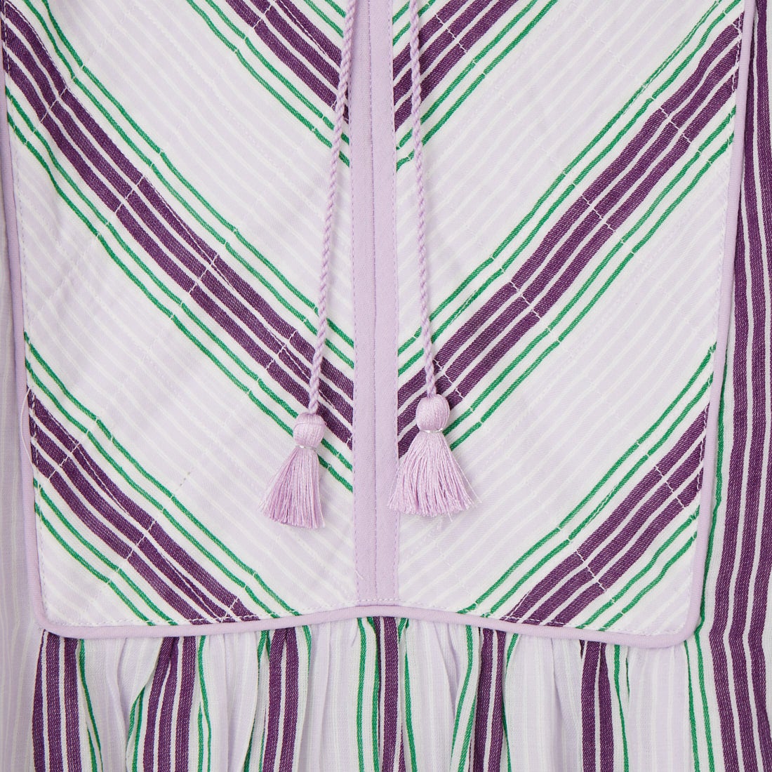 ne Quittez pas [ヌキテパ] コットンボイルストライプギャザードレス [010441GR3] 81 LILAC