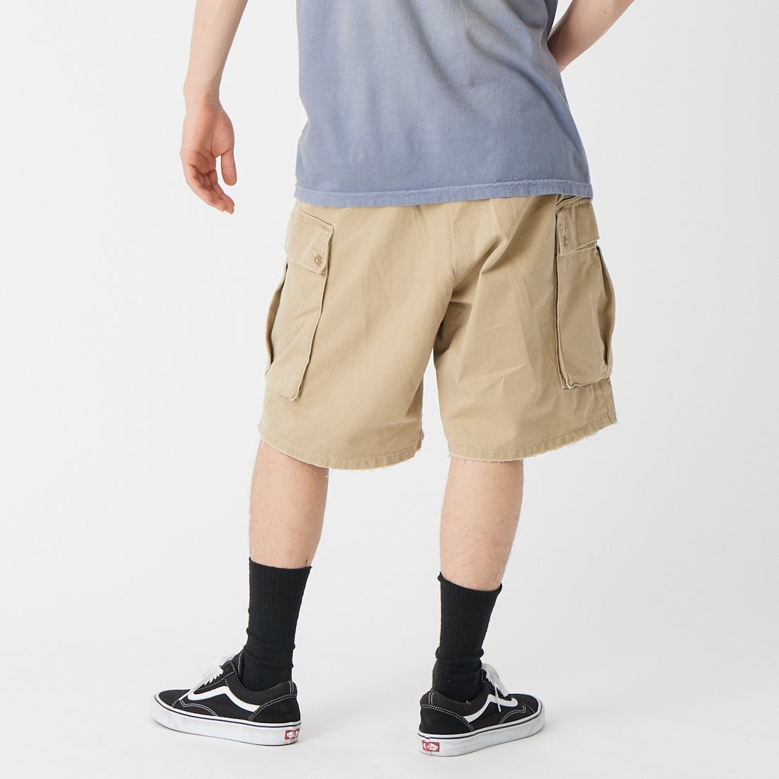 BOW WOW [バウワウ] US ARMY エイジドマウンテントルーパーショーツ [BW261-AMTS] KHAKI &&モデル身長：177cm 着用サイズ：M&&