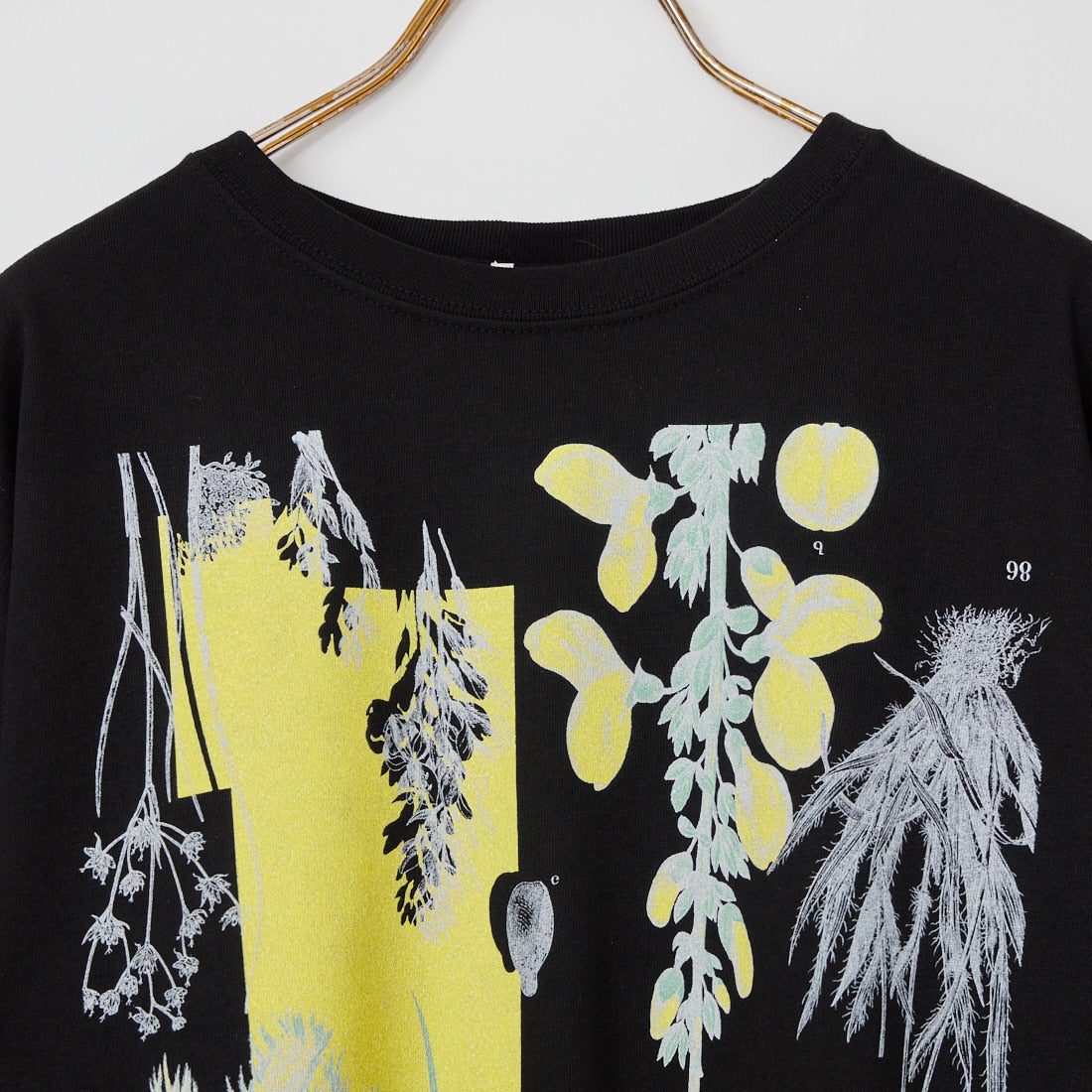 manipuri [マニプリ] 半袖Tシャツ ボタニカル [0161423002] 01 BLACK