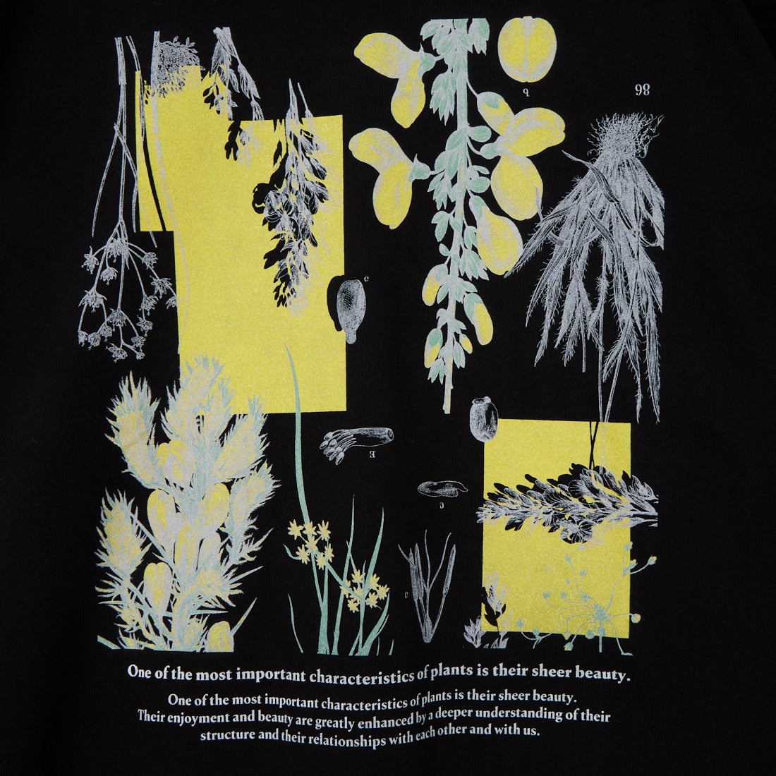 manipuri [マニプリ] 半袖Tシャツ ボタニカル [0161423002] 01 BLACK