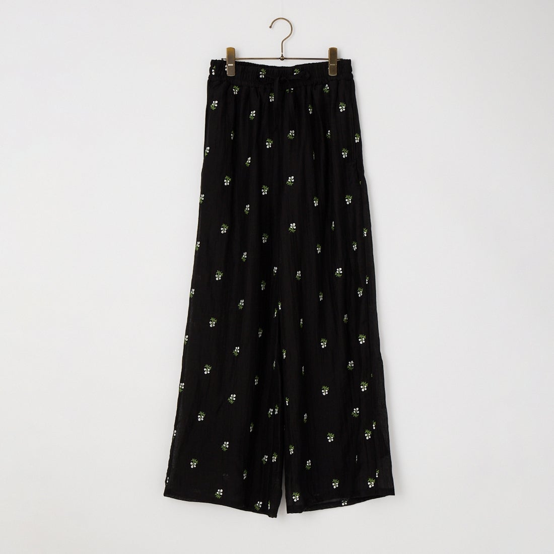 nenom [ネノム] 花柄刺繍 ワイドパンツ [NE26312020] 09 BLACK