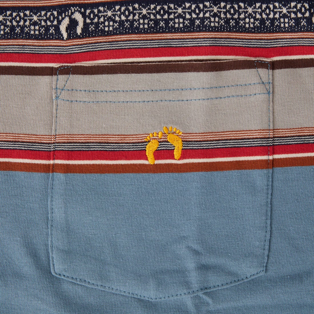 HANG TEN [ハンテン] 70sジャガードTシャツ [26SS-06] BLU GRY