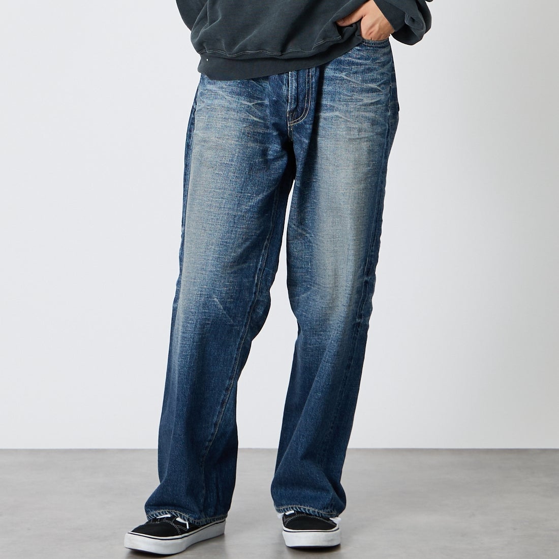 128 NAVY&&モデル身長：175cm 着用サイズ：M&&