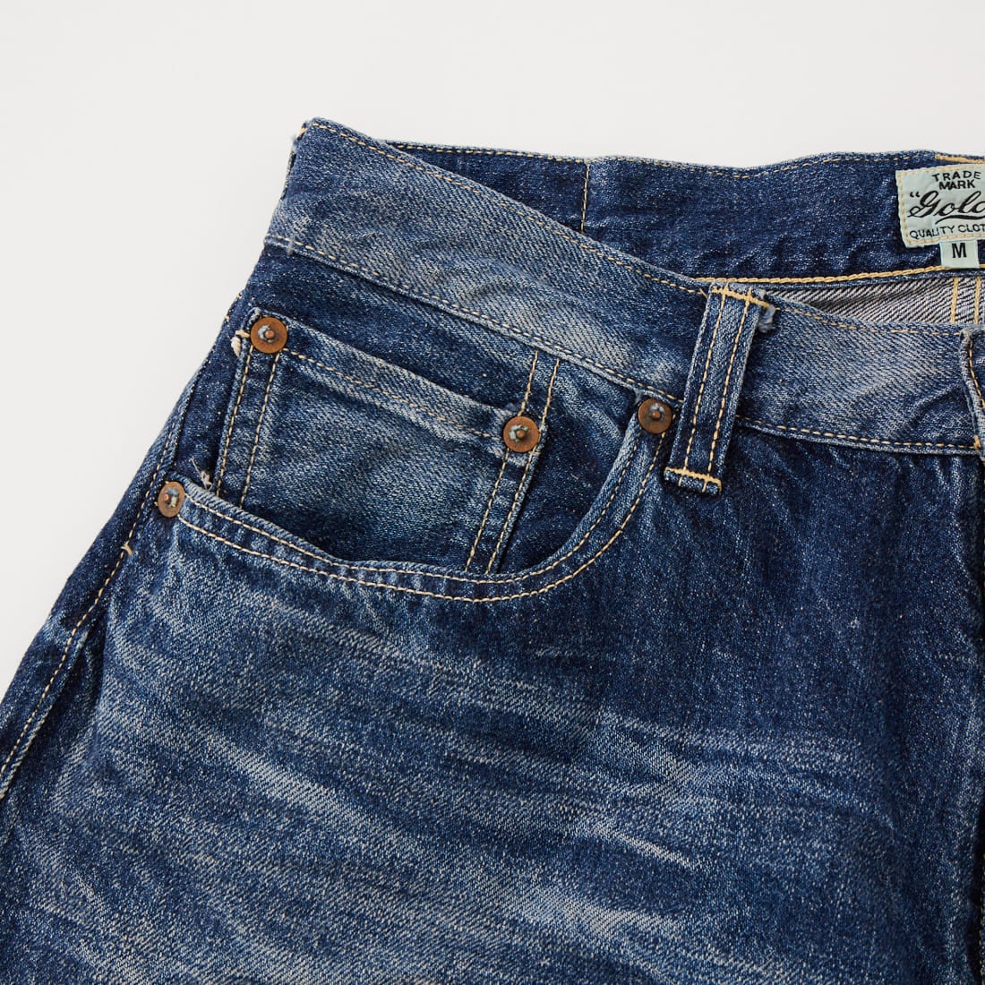 GOLD [ゴールド] 11.5oz 5ポケットワイドデニムパンツ [GL42621H] 128 NAVY