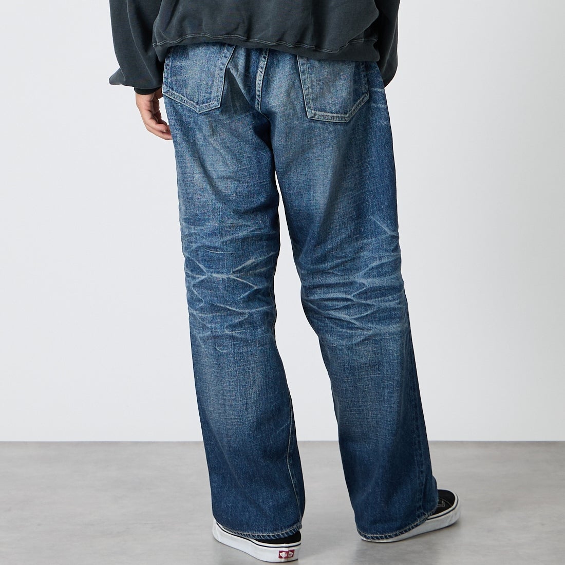GOLD [ゴールド] 11.5oz 5ポケットワイドデニムパンツ [GL42621H] 128 NAVY &&モデル身長：175cm 着用サイズ：M&&