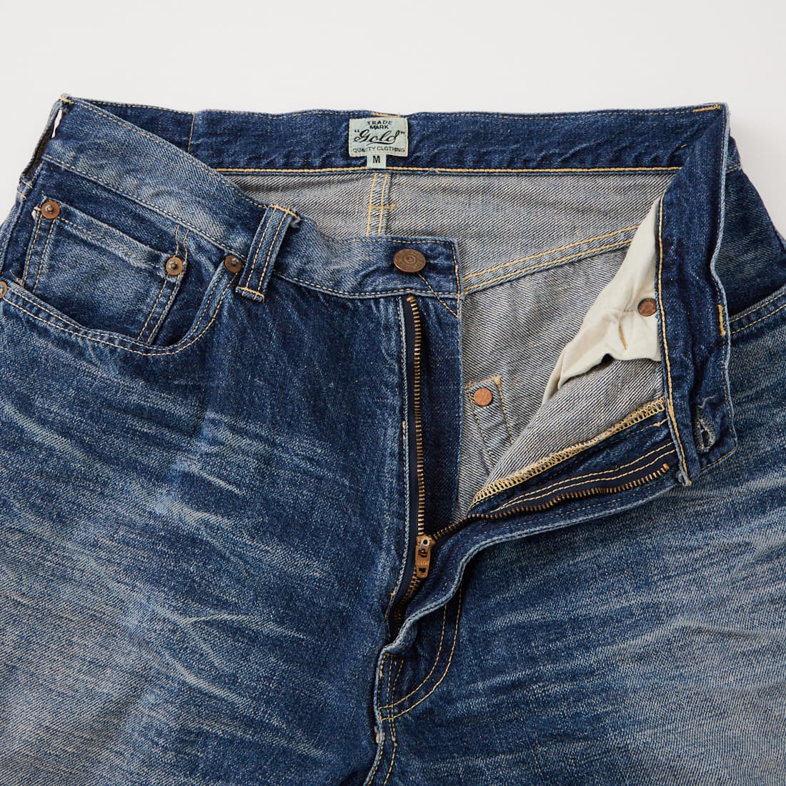 GOLD [ゴールド] 11.5oz 5ポケットワイドデニムパンツ [GL42621H] 128 NAVY