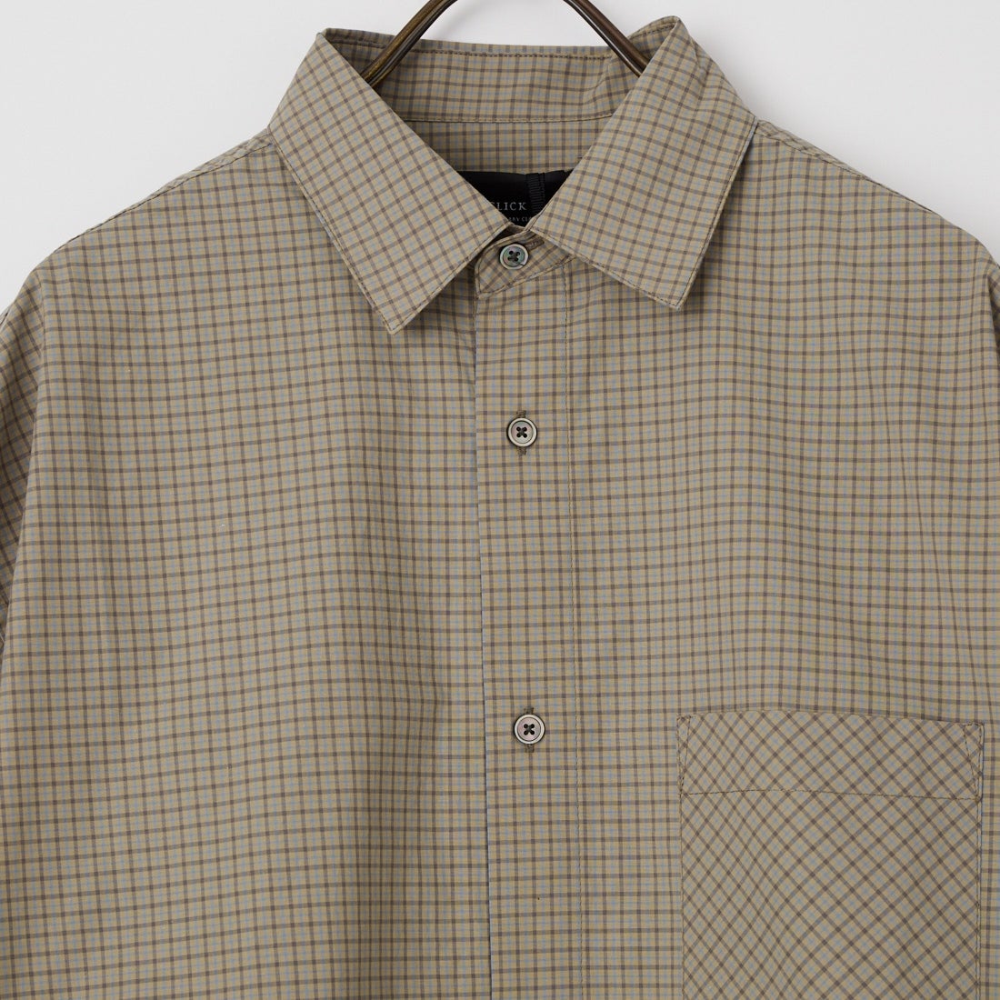 SLICK [スリック] ミニチェックドローストリングシャツ [5220273] 520 GRAY B