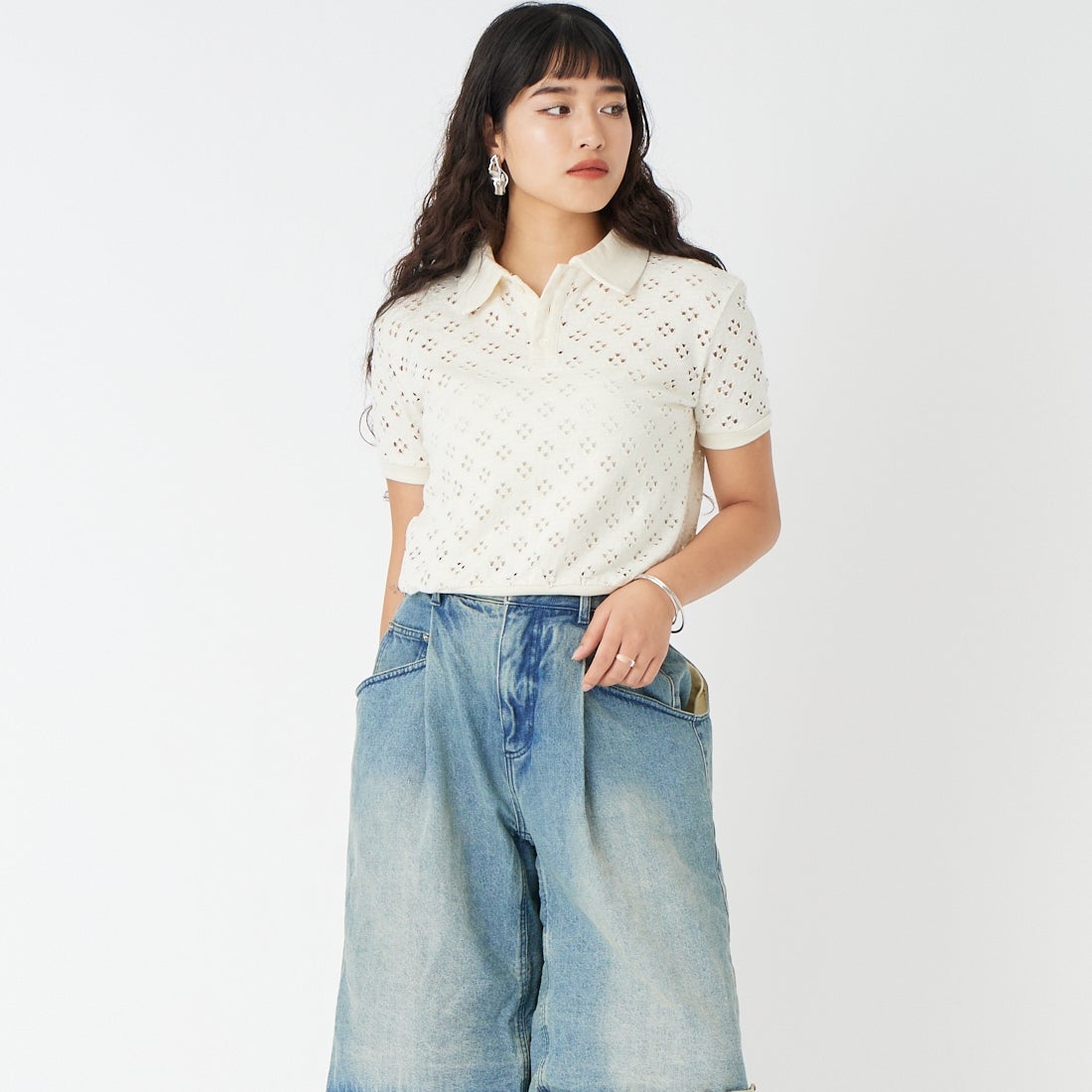 A WHITE&&モデル身長：162cm 着用サイズ：0&&