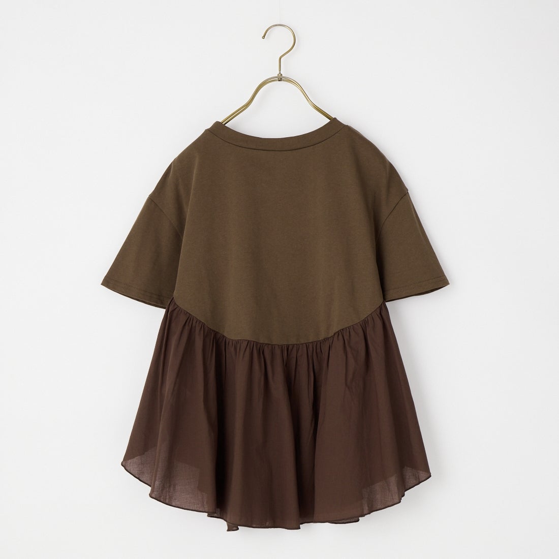 Jf Ready Made [ジェイエフレディメイド] 布帛ドッキングバックギャザーTシャツ [8866362-01] 62 ﾌﾞﾗｳﾝ